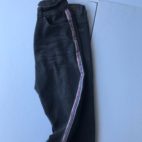 Denim & Rivets Girls Black Jeans Stripes on sides - Picture 5 of 16